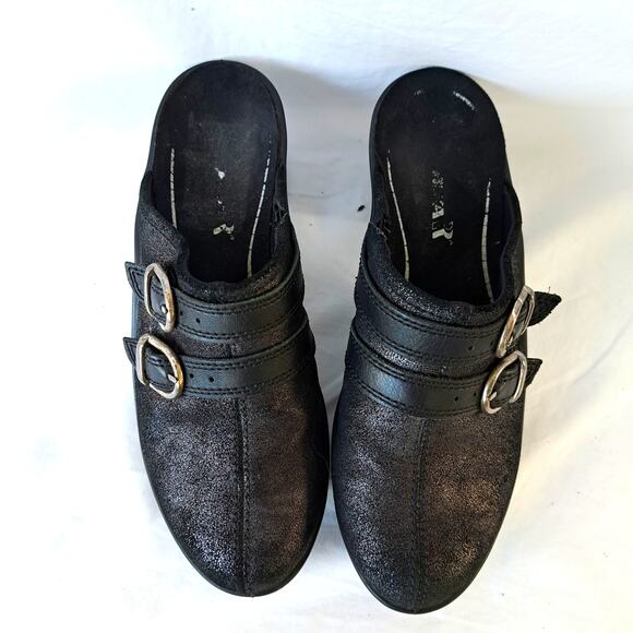 ROMIKA Mokassetta Black Comfort Mule Clog Buckle Detail Size 8 - 8.5 - Picture 3 of 9